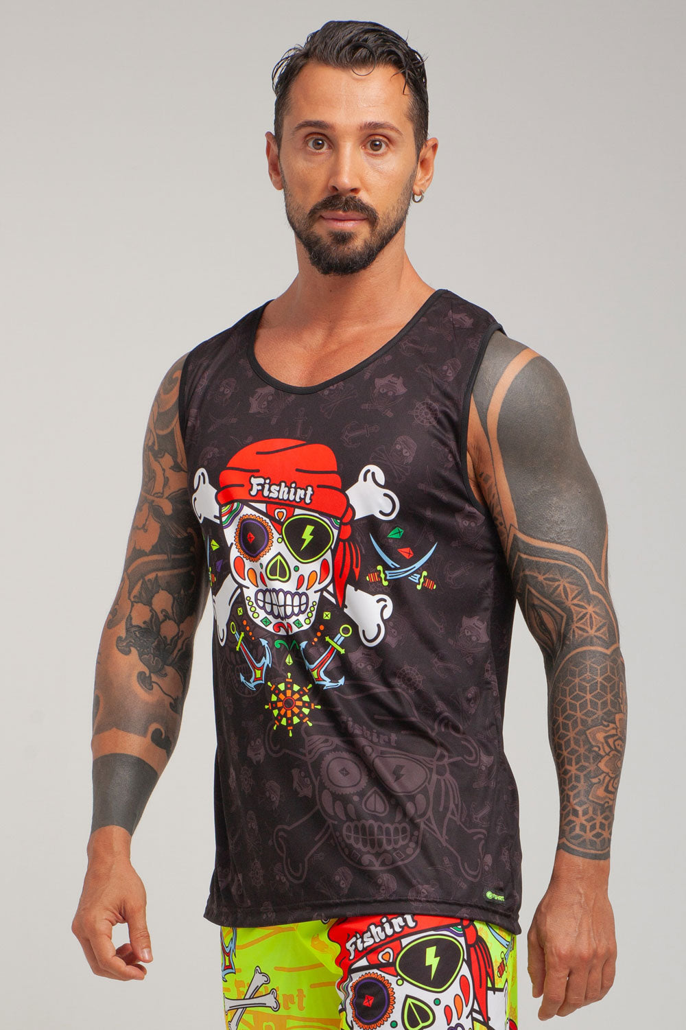 Camiseta sin mangas FlatMuertos Performance - Negro