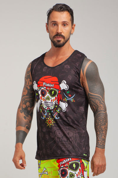 FlatMuertos Fitness Tank Top - Black