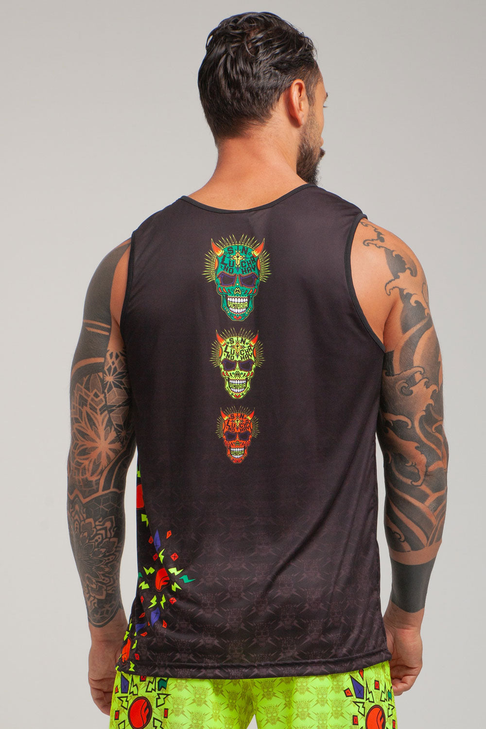 Camiseta sin mangas FlatMuertos Performance - Negro