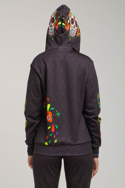 Muertos hooded zip sweatshirt