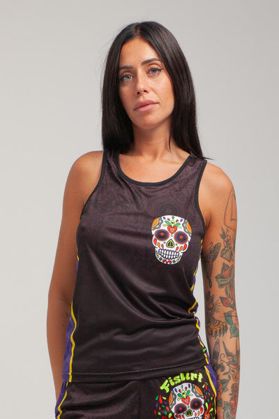 Camiseta sin mangas FlatMuertos Fitness - Negro