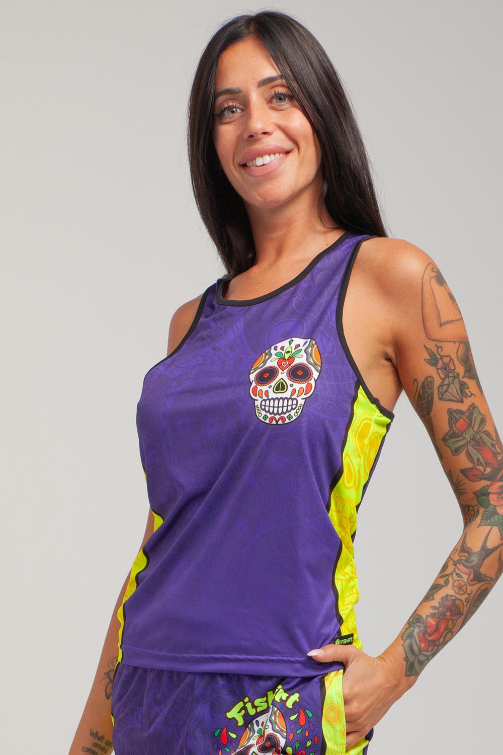 Camiseta sin mangas FlatMuertos Fitness - Negro