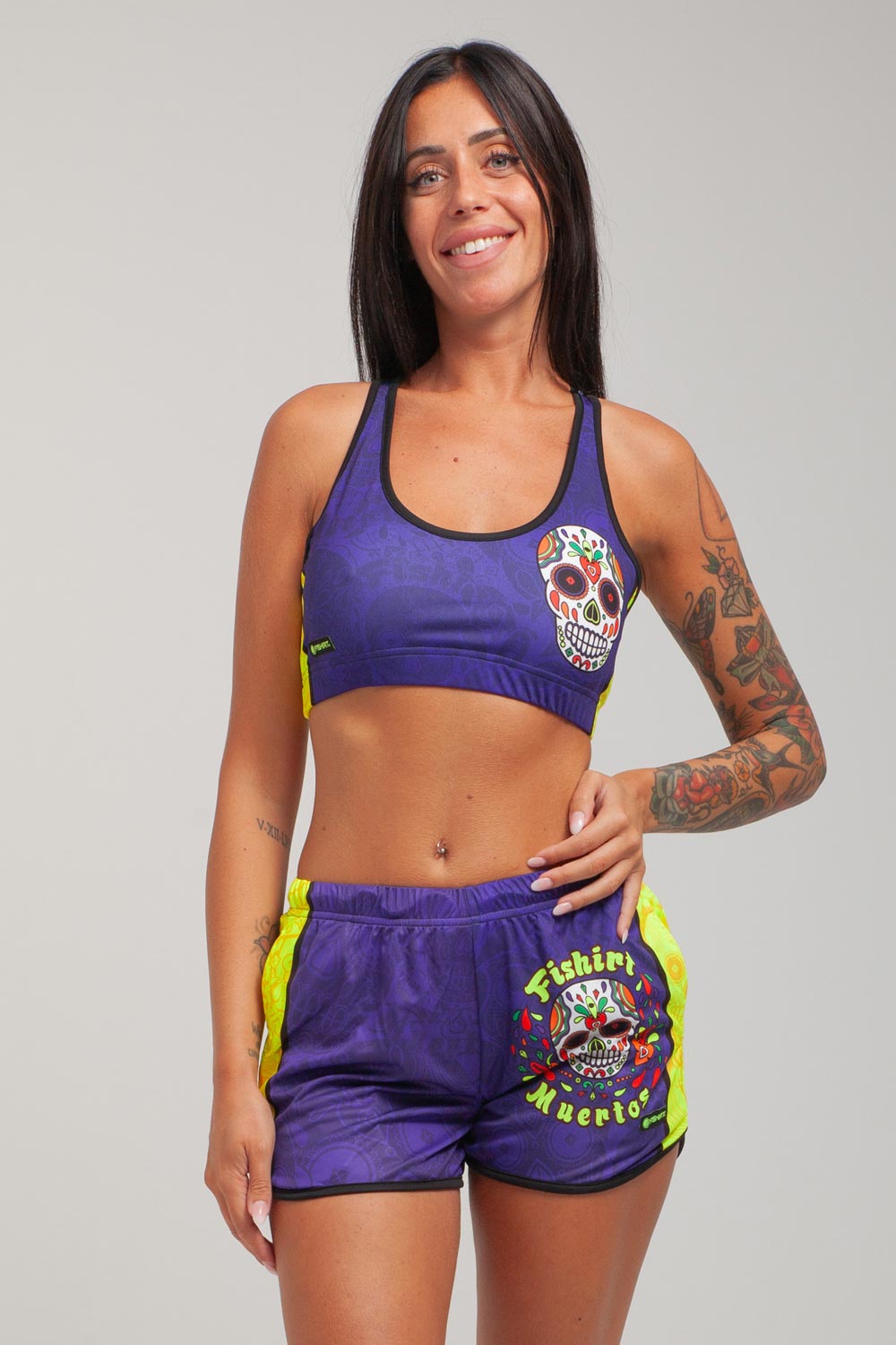 Short con tasche L.A. Muertos - Viola