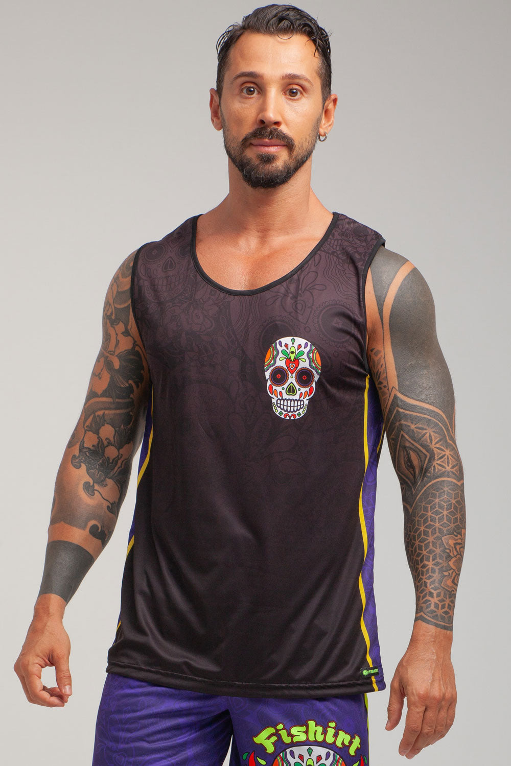 Camiseta sin mangas FlatMuertos Performance - Negro