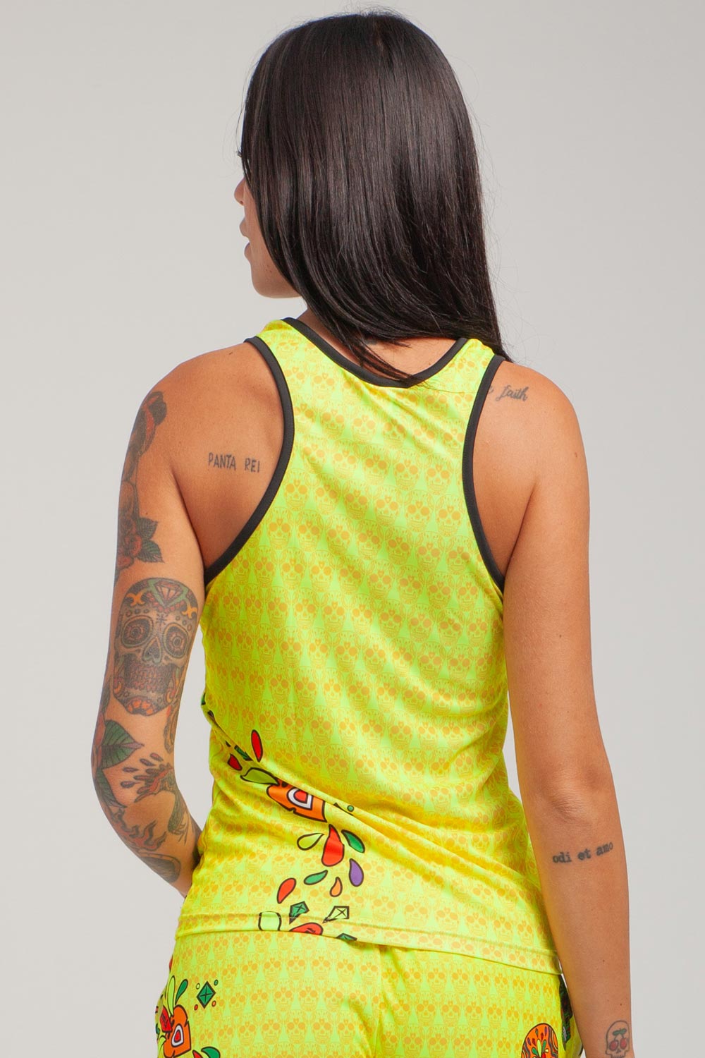 Camiseta sin mangas Muertos Fitness - Amarillo