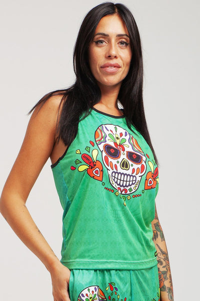 Camiseta sin mangas Muertos Fitness - Negro